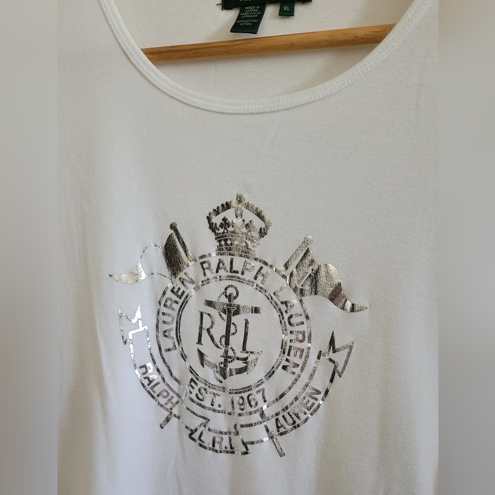 Lauren Ralph Lauren Top XL Metallic Logo - Picture 2 of 7